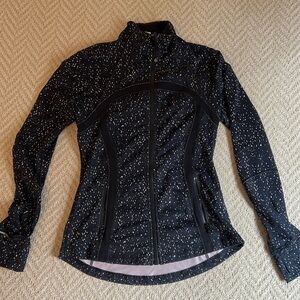 Lululemon define track jacket - black & pale pink spots